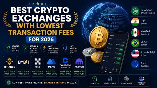 Best Crypto Exchanges with Lowest Transaction Fees for 2026