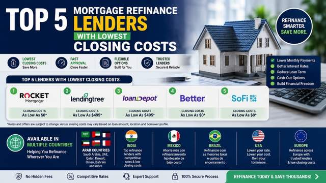 Top 5 Mortgage Refinance Lenders with Lowest Closing Costs